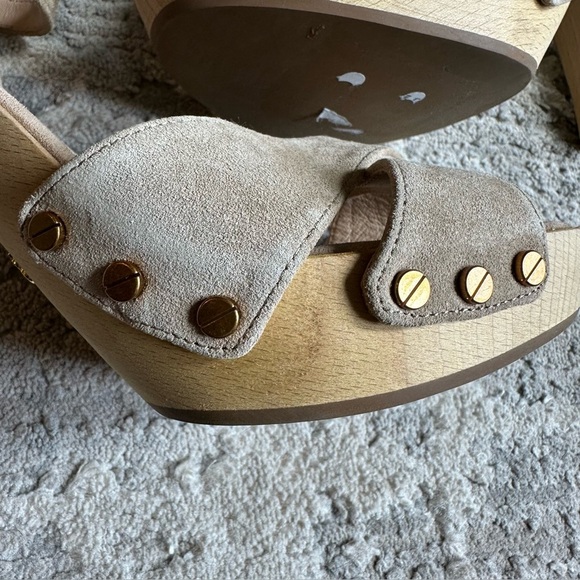 Veronica Beard‎ Lamont Platform Wood Heels Size 9 Tan Suede Leather Ankle
Strap - Picture 4 of 5